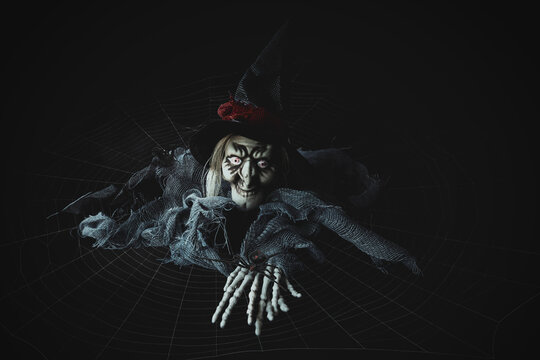 Witch crawling over spidercobweb