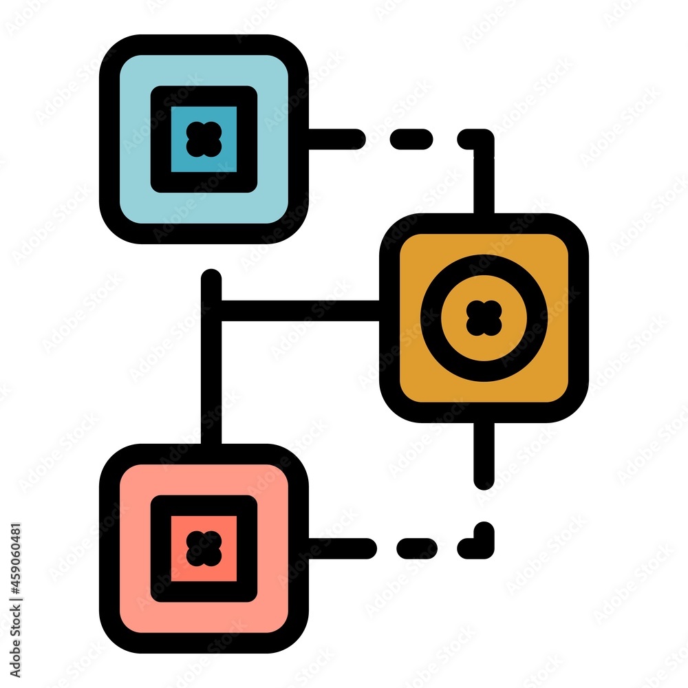Poster leader team interaction icon. outline leader team interaction vector icon color flat isolated