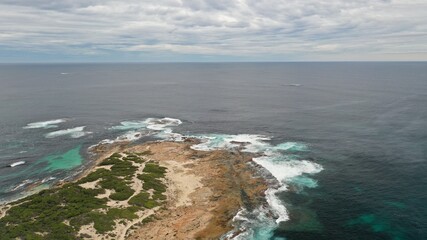 Fototapeta na wymiar Western Australia white sand beach blue ocean Esperance