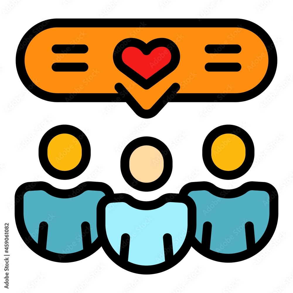 Poster group experience icon. outline group experience vector icon color flat isolated