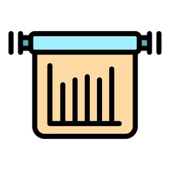 Wall graph icon. Outline wall graph vector icon color flat isolated