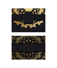 Brochure in black with luxurious gold pattern for your brand.