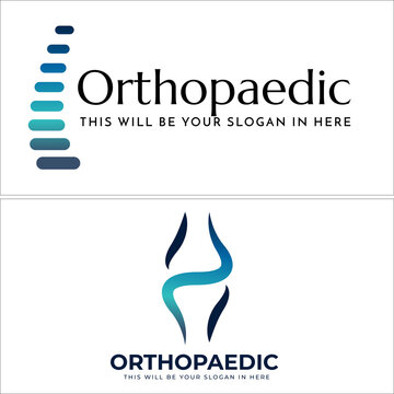 Orthopedic knee bone logo design