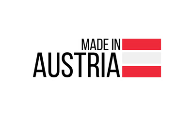 made in austria, flat vector sign or banner