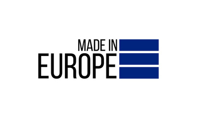 made in europe, flat vector sign or banner