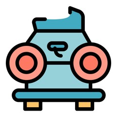 Car roof bike icon. Outline car roof bike vector icon color flat isolated