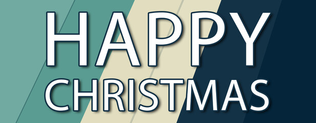 Happy Christmas - text written on multicolor striped background