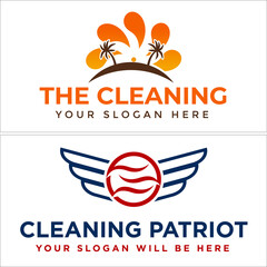 The cleaning maintenance service logo design
