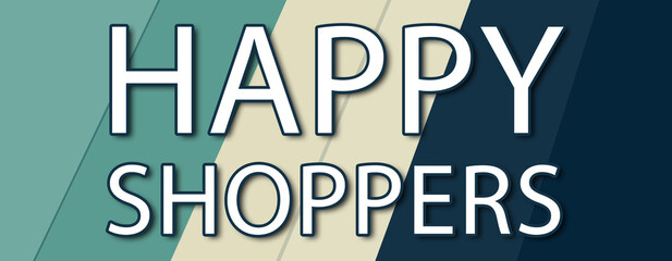 happy shoppers - text written on multicolor striped background