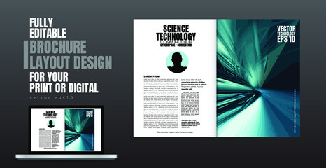 Brochure, ebook or presentation mockup ready for use, vector illustration easy to editable