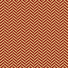 golden chevron ornament over wine red background, chinese or asian styled vector abstract seamless texture