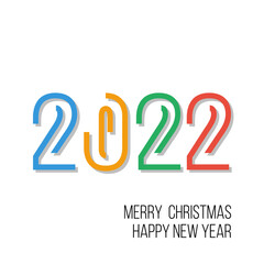 2022 happy new year and merry christmas, vector illustration or poster