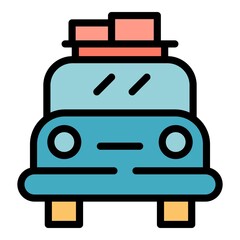 Fototapeta premium Storage car roof box icon. Outline storage car roof box vector icon color flat isolated
