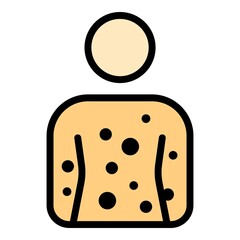 Allergic human icon. Outline allergic human vector icon color flat isolated
