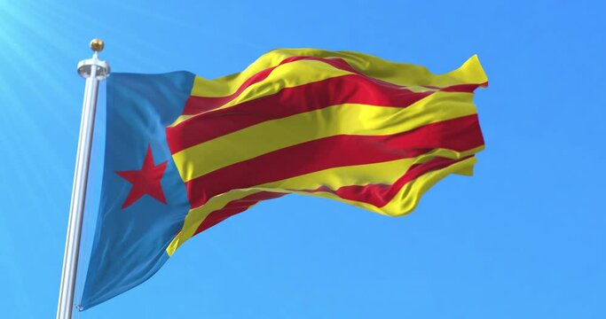 Flag of Esquerra Valenciana, Spain. Loop