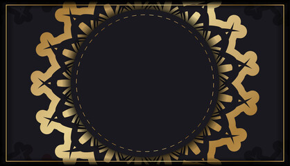 Congratulatory Flyer in black with luxurious gold ornaments for your congratulations.