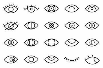 Premium set of eye line icons. illustration vector 