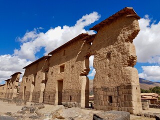 Inca ruins raqchi temple in cusco peru 