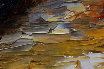 multicolored strokes of paint on the canvas 