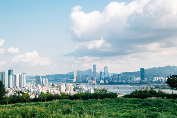 Panoramic view of Seoul city from Sky park in Korea
