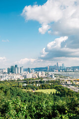 Panoramic view of Seoul city from Sky park in Korea