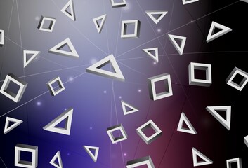 Dark Pink, Blue vector template with rhombus.