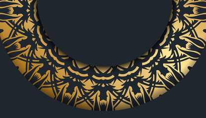 Black abstract gold pattern brochure prepared for typography.