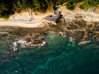 Kroatien Porec Sonnenuntergang auf dem Meer