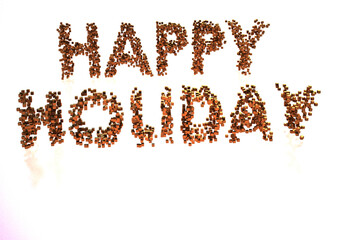 Three-dimensional inscription Happy holiday