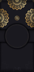 Congratulatory Flyer in black with luxurious gold pattern for your congratulations.