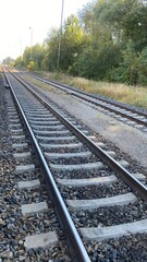 Obraz na płótnie Canvas railway tracks in the countryside