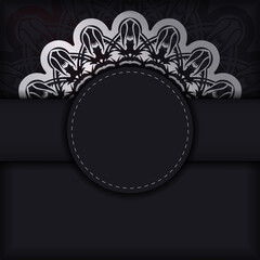 Congratulatory Brochure in black color with abstract pattern is ready for printing.