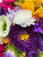 Beautiful bouquet with various flowers and colors
