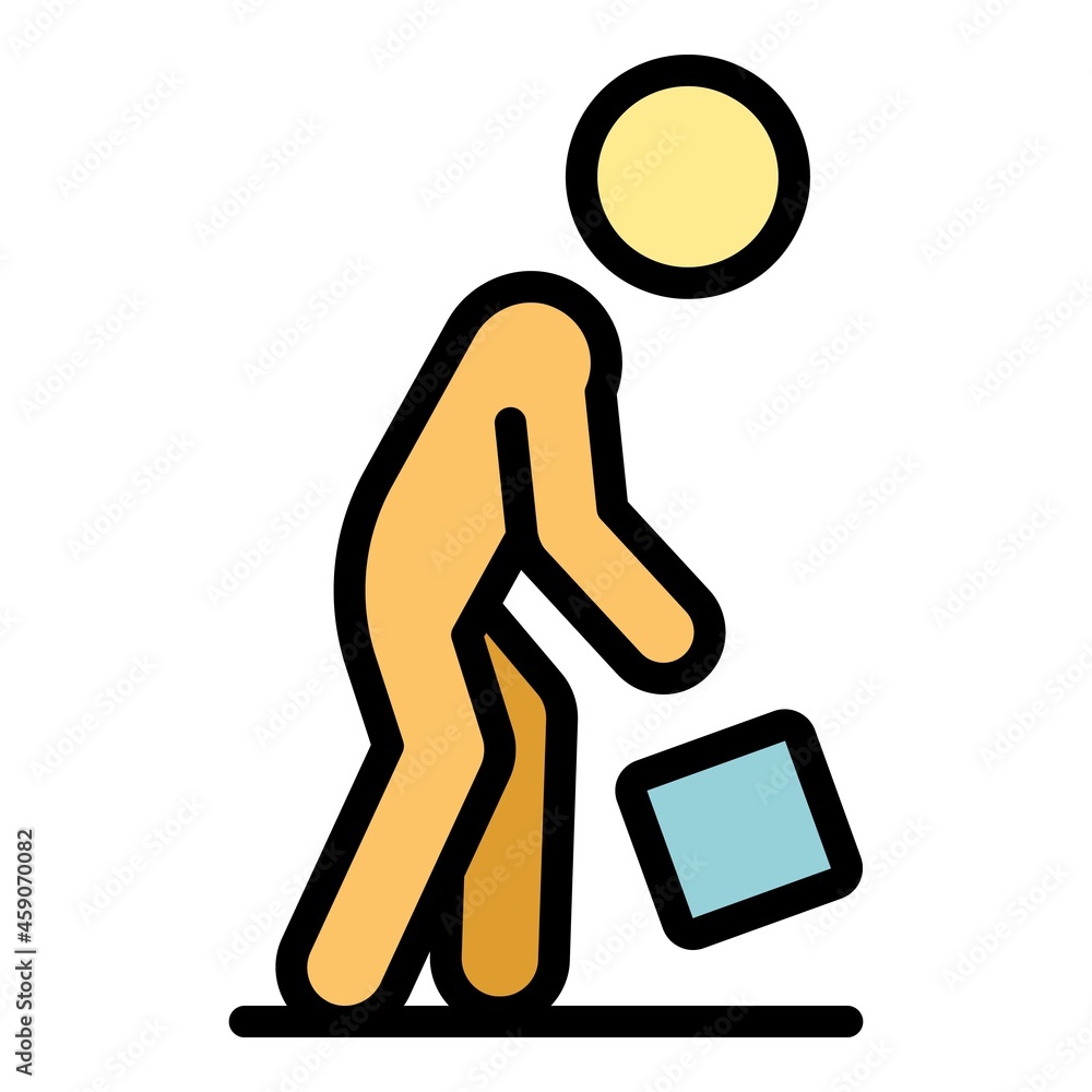 Poster careless person object icon. outline careless person object vector icon color flat isolated