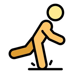 Careful person icon. Outline careful person vector icon color flat isolated