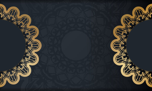 Baner in black with a luxurious gold pattern and a place for your text