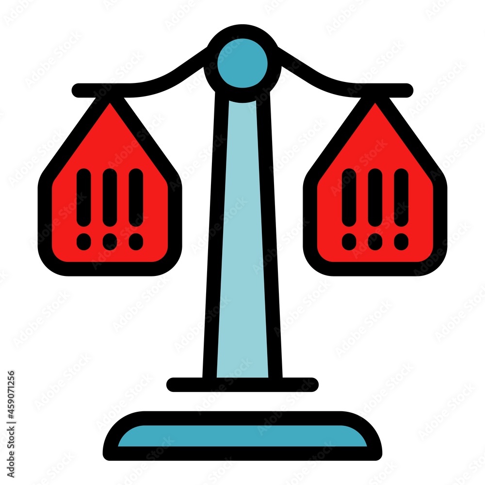 Aufkleber judge balance icon. outline judge balance vector icon color flat isolated