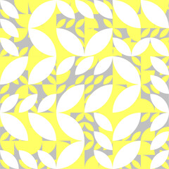 seamless abstract geometric pattern with leaves