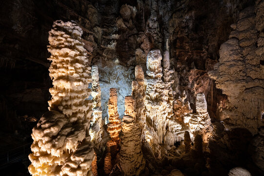Underground krust cave in Marche Region, Italy. Frasassi