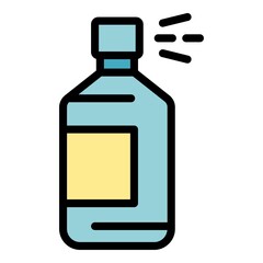 Spray bottle icon. Outline spray bottle vector icon color flat isolated