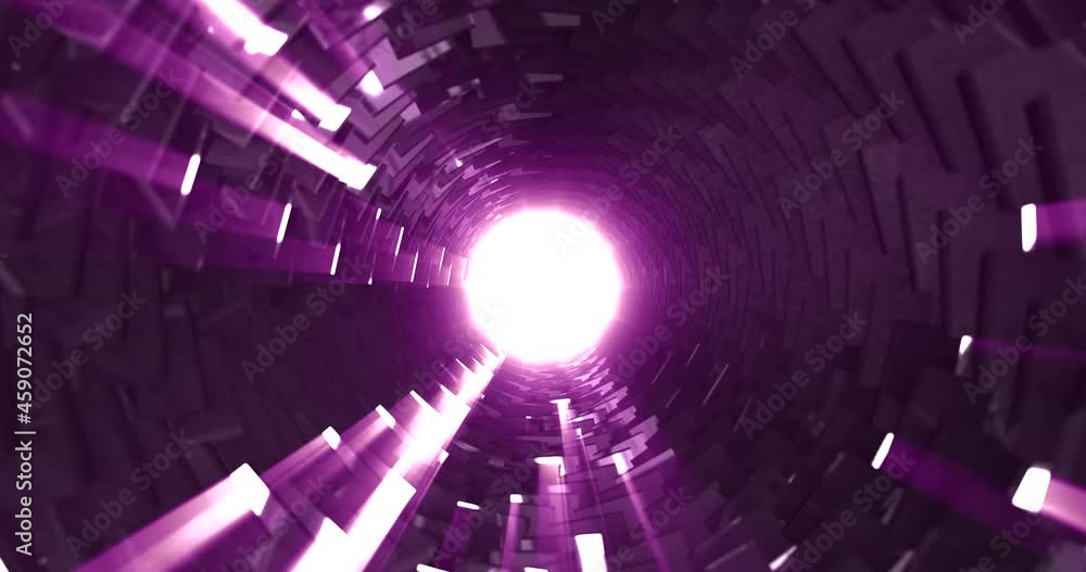 Poster abstract concept tunnel shiny shapes animation