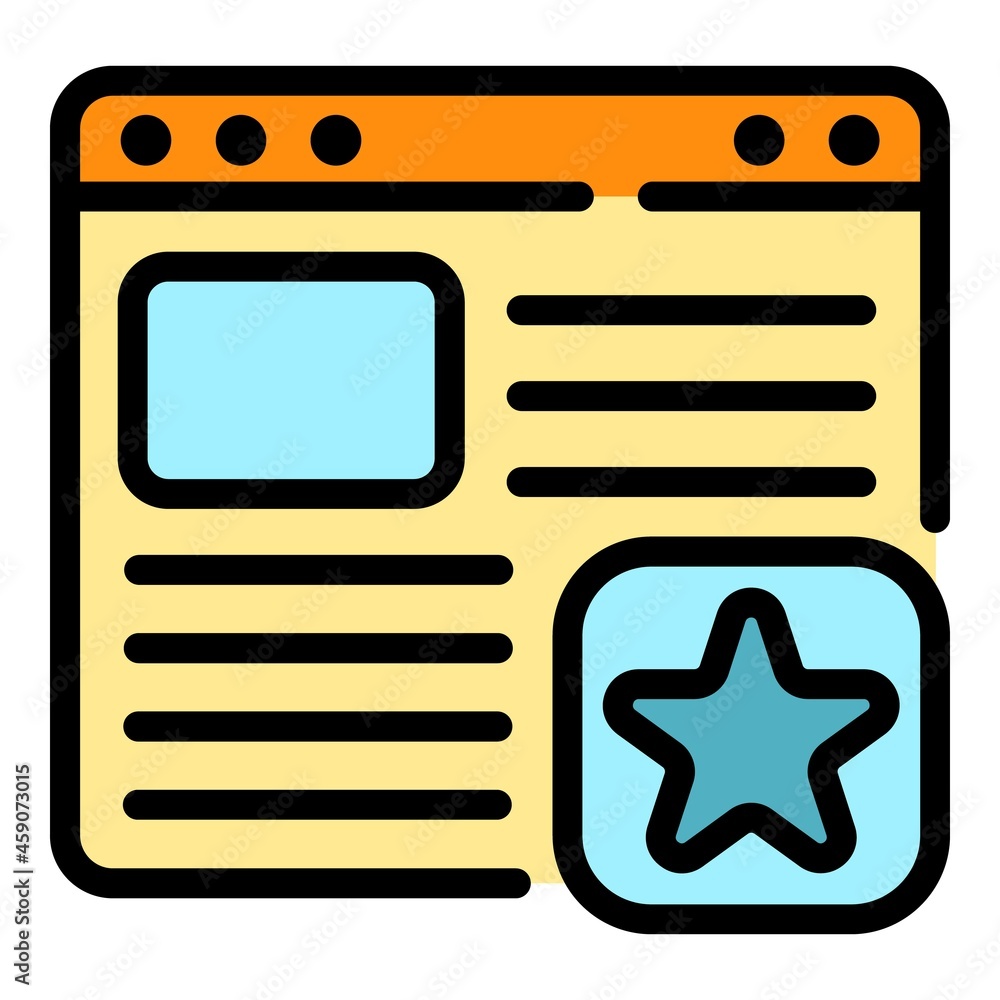 Poster favorite web page icon. outline favorite web page vector icon color flat isolated