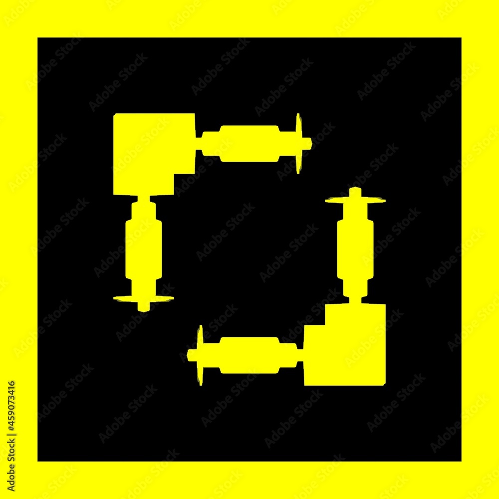 Poster pattern and design in the golden square with propeller icon