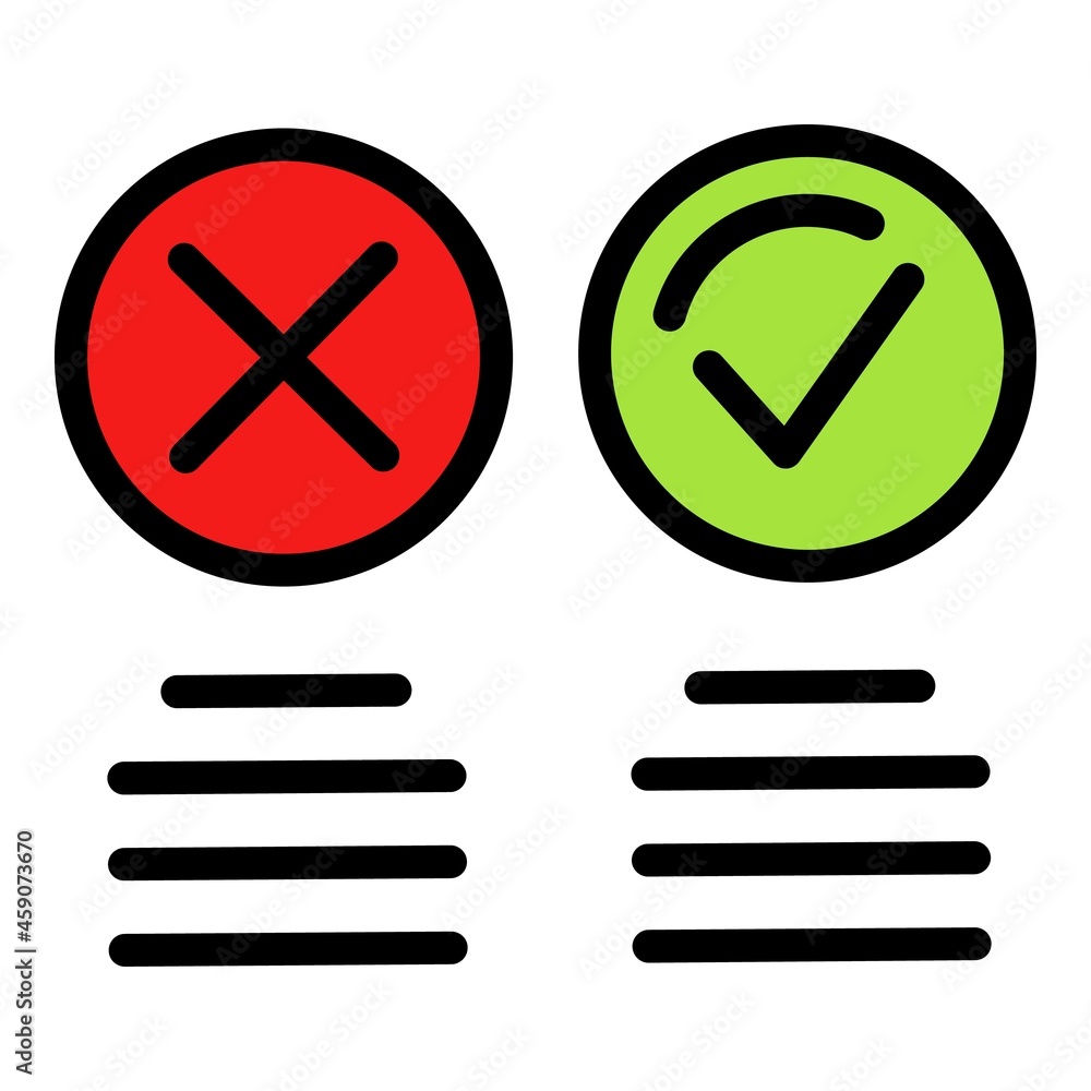 Poster circle like and dislike icon. outline circle like and dislike vector icon color flat isolated