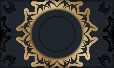 Baner in black with a luxurious gold pattern and a place for your text