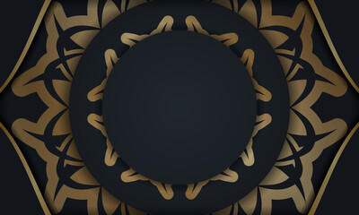 Black banner with Indian gold pattern and place under your text
