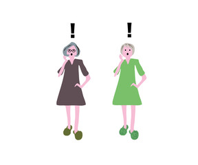 何かを思い出した初老の女性