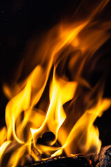Fototapeta premium Fire Flames in a Oven