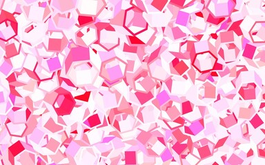 Light Purple, Pink vector background with set of hexagons.