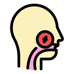 Olfactory system icon. Outline olfactory system vector icon color flat isolated